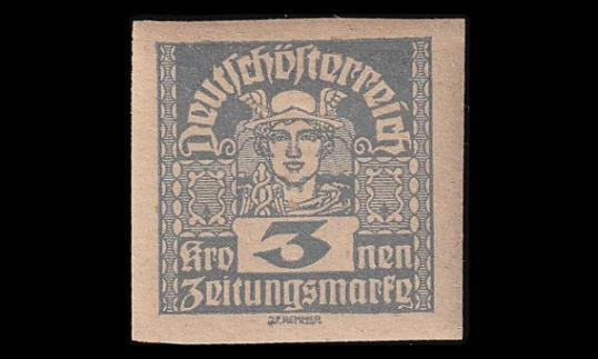 Itävalta 311y ** Sanomalehtimerkki 3 Kr harm.pap (1920)