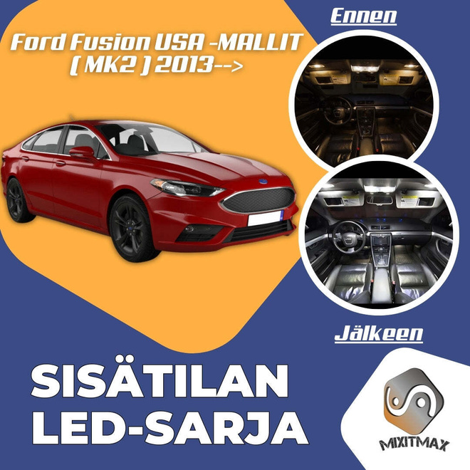 Ford Fusion (MK2) USA Sisätilan LED-sarja 7-osai