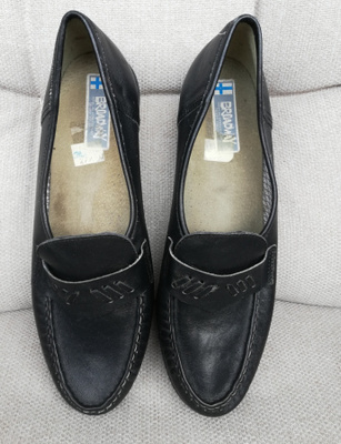 Nahkaiset kävelykengät,avokkaat, musta, koko:7=39