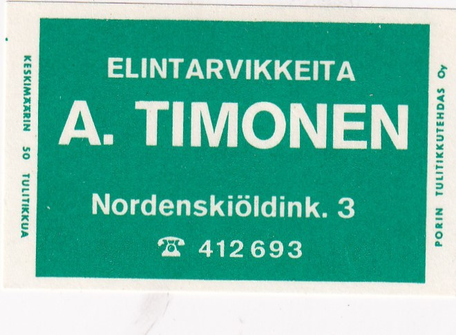 Helsinki, A. Timonen, Nordenskiöldink. 3   1/16