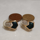 vintage Cabochon korvakorut emaloitu gold plated - pikkukuva 2