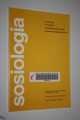 Sosiologia 4/2007 : Westermarck-seuran julkaisu