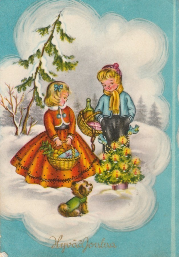 Postikortti, JOULUKORTTI, vanha v 1957