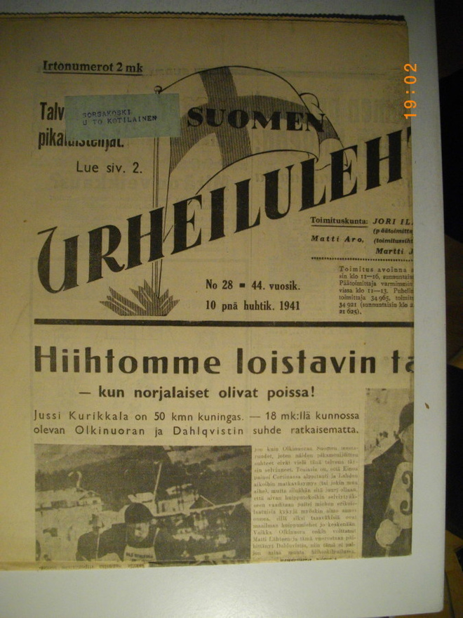 Suomen Urheilulehti Nro 28/1941 (15.3)