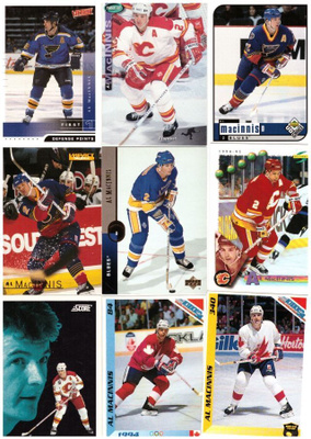 9 x AL MacINNIS Flames, St. Louis Blues, Team CAN