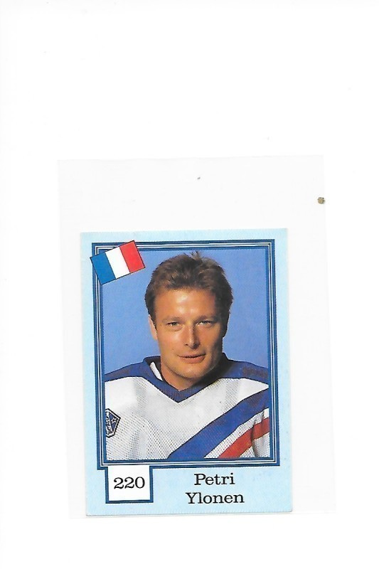 1992 WC Hockey Stickers #220 Petri Ylönen France MV