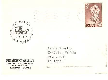 Islanti Mi 340 yksin  kortilla Suomeen