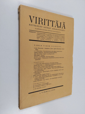 Virittäjä 1/1934 : kotikielen seuran aikakauslehti
