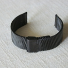 22mm Mesh rannekellon teräsranneke - musta - pikkukuva 1