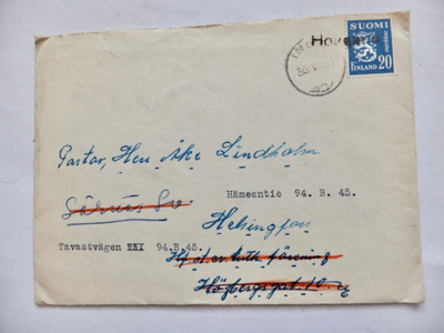 VANHA Kuori Hovgård Rivileima + Ingå 1951