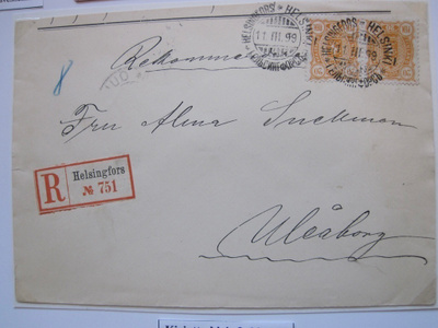 R-Kuori Helsinki - Oulu 1899 Kolmilukuinen 20 p Pari