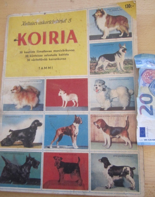 VANHA Askartelukirja Tammi 1956 Koiria Koira 27 Keräilykuvaa