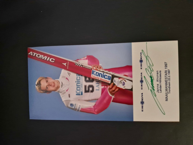 Janne Ahonen kuva/kortti nimmarilla