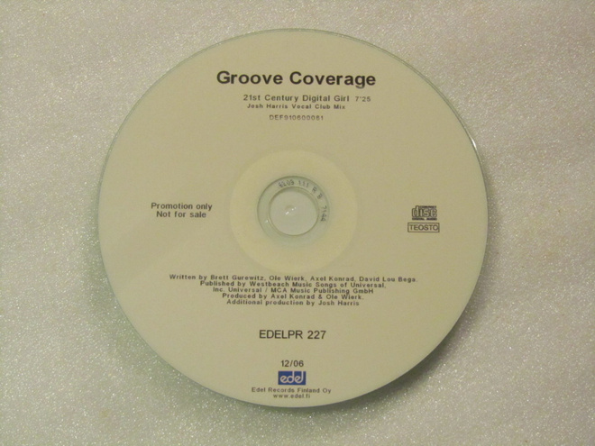 Groove Coverage • 21st Century Digital Girl PROMO CDr-Single