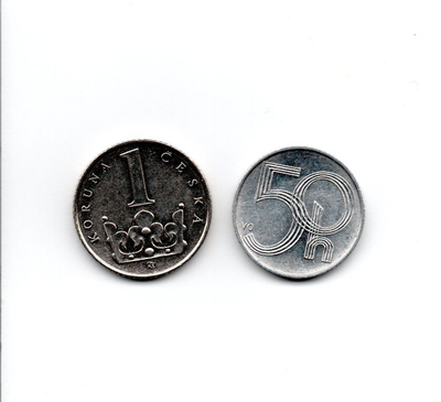 Tsekki 1 koruna 1995 ja 10 haler 2002