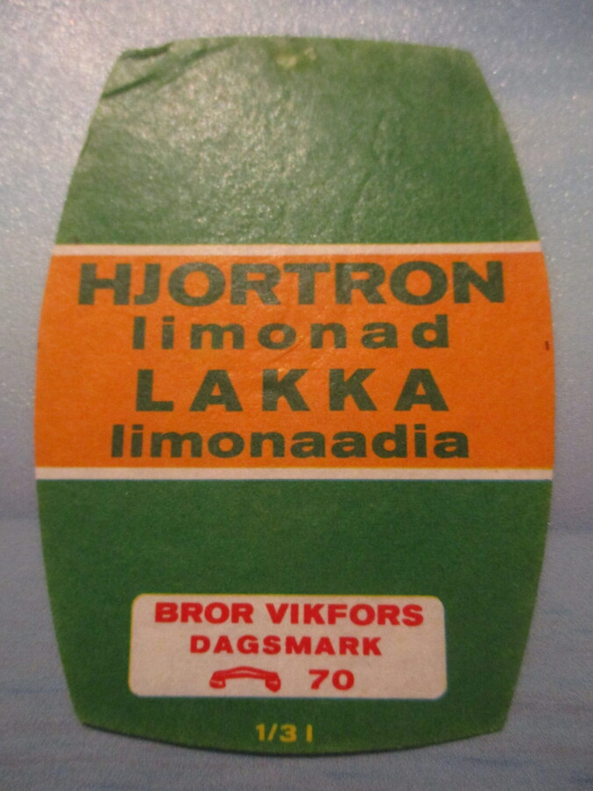 JUOMAETIKETTI -HJORTRON LIMONAD DAGSMARK (K15-S118)