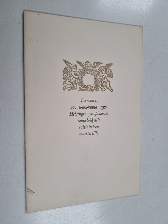 Tervehdys 27. toukokuuta 1971 Helsingin yliopistossa sepp...