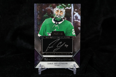 Jake Oettinger 2020-21 Black Diamond Silver on Black Auto