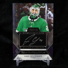 Jake Oettinger 2020-21 Black Diamond Silver on Black Auto - pikkukuva 1