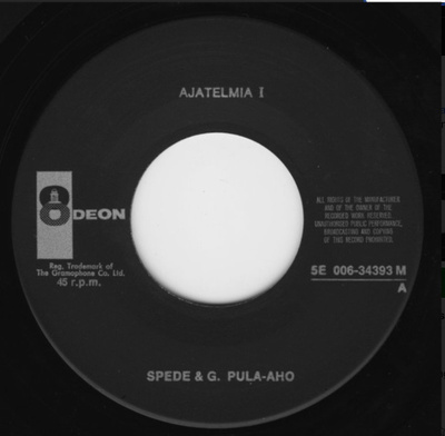 SPEDE & G. PULA- AHO : Ajatelmia 1 & 2 * FIN 1971