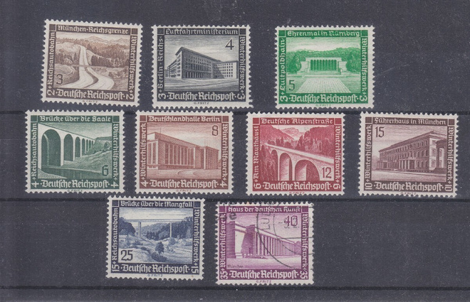 Saksa 1936 LaPe 625-633 Talviapu liimakkeellisena.