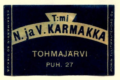 T:ml N. ja V. KARMAKKA. Tohmajärvi