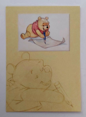 WALD DISNEY "Nalle Puh piirtää"-KULKEMATON POSTIKORTTI