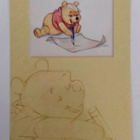 WALD DISNEY "Nalle Puh piirtää"-KULKEMATON POSTIKORTTI - pikkukuva 1