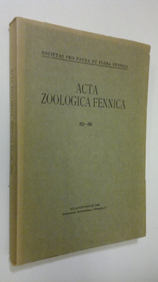 Harry Krogerus : Acta Zoologica Fennica 82-86 : Investiga...