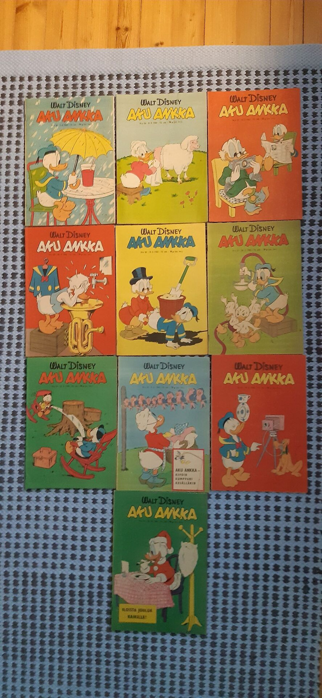 Aku Ankka 10 kpl v. 1965 HYVÄT!!