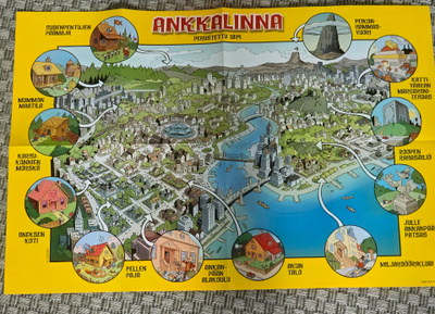 Ankkalinnan kartta juliste (kaksipuolinen)