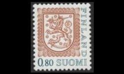 776IIBx ** Leijonamalli 0,80 mk typ II, B-ham, x-pap (1976)