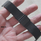 Musta 20mm mesh ranneke taittolukolla - pikkukuva 5