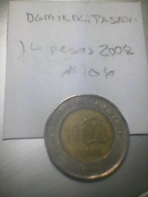 Dominikaaninen tasavalta 10 pesos 2008, km#106