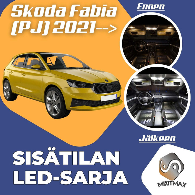 Skoda Fabia (PJ) Sisätilan LED-sarja 7-osainen