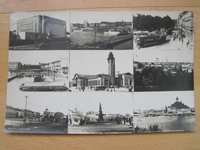 VANHA Postikortti Helsinki Rautatie Asema ym 1926