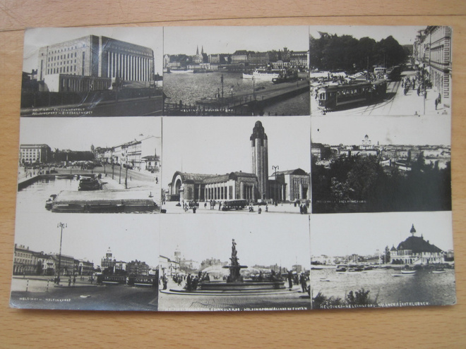 VANHA Postikortti Helsinki Rautatie Asema ym 1926