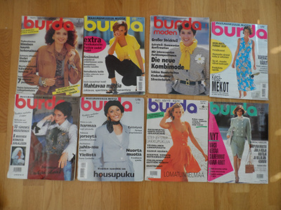 Burda lehtiä  8 kpl kaava-arkit tallella