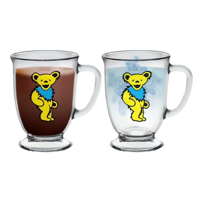 GRATEFUL DEAD DANCING BEAR GLASS COFFEE MUG	(11 932)		muki/l