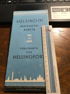 Helsingin matkailijakartta vuodelta 1952