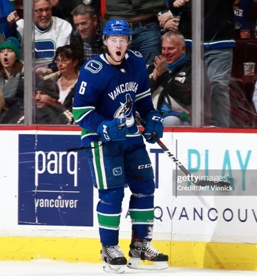 Brock Boeser #6 Vancouver Canucks game worn -pelipaita