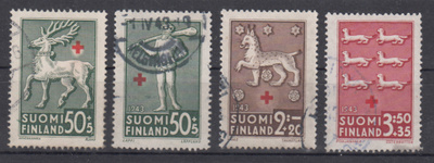 1942 ja 1943 Punainen Risti pyöröleimattu
