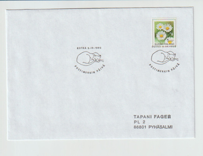 ERIKOISLEIMA ,9.10.1995, POSTIMERKIN PÄIVÄ; Kotka