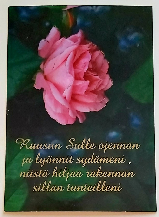 "Ruusun Sulle ojennan ja..."-KULKEMATON POSTIKORTTI