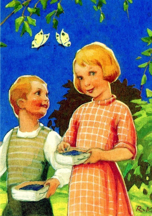 Rudolf Koivun, Mustikoiden poimijat, käyttämätön