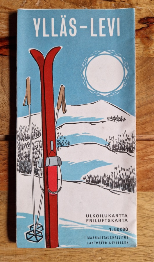 Ylläs-Levi vintage ulkoilukartta 1970-luvulta