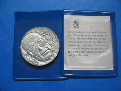 10 mk hopea juhlaraha U.K. Kekkonen - 1975