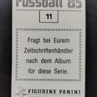 1985 Panini Fussball #11 Pasi Rautiainen - pikkukuva 2