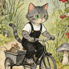 Kissa pyöräilee, hiiri kyydissä - pikkukuva 1