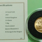 Englanti, Gillick gold Sovereign 1957, UNC. - pikkukuva 2